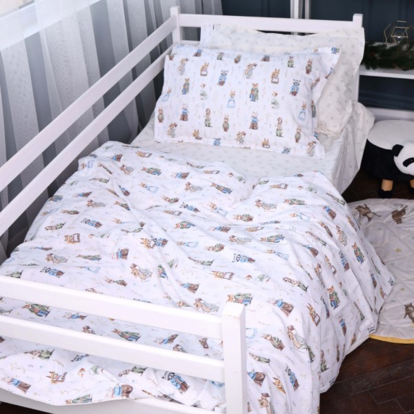 Фото - Комплект постільної білизни MirSon Poplin Line Kids 03 Animals 220х240 (2200009712913)